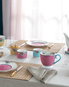 Protea New Bone China 4 Parça 2 Kişilik Çay Fincanı Takımı Pembe