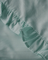 Pure Fırfırlı Pamuk King Size Çarşaflı Nevresim Takımı 240x220 cm Yeşil