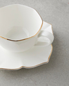 Pure Form New Bone China 12 Parça 6 Kişilik Kahve Fincan Takımı 90 ml Beyaz-Gold