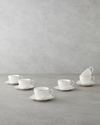 Pure Form New Bone China 12 Parça 6 Kişilik Kahve Fincan Takımı 90 ml Beyaz-Gold