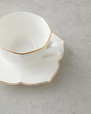 Pure Poem New Bone China 4 Parça 2 Kişilik Kahve Fincan Takımı 90 ml Beyaz-Gold