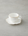 Pure Poem New Bone China 4 Parça 2 Kişilik Kahve Fincan Takımı 90 ml Beyaz-Gold