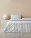 Pure Stripe İpliği Boyalı King Size Nevresim Takımı 240x220 cm Yeşil