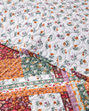 Quatro Patchwork Tek Kişilik Çok Amaçlı Örtü 160x220 cm Terracotta