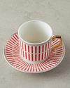 Rabecca New Bone China Kahve Fincan Takımı 4 Parça 2 Kişilik Kırmızı