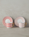 Rabecca New Bone China Kahve Fincan Takımı 4 Parça 2 Kişilik Kırmızı