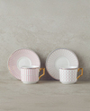 Rabecca New Bone China Kahve Fincan Takımı 4 Parça 2 Kişilik Pembe