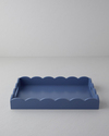 Retro Ahşap Tepsi 40x27 cm Mavi