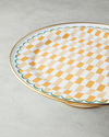 Retro Art Emaye Kapaklı Kek Standı 31 cm Sarı-Yeşil