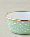 Retro Floral Emaye Kase 12 cm Yeşil