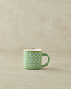 Retro Floral Emaye Kupa 350 ml Yeşil