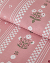 Retro Flower Pamuklu Tek Kişilik Nevresim Seti Pembe