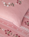 Retro Flower Pamuklu Tek Kişilik Nevresim Seti Pembe