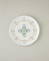 Retro Paisley New Bone China Servis Tabağı 27 cm Beyaz - Mavi