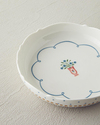 Retro Ruby New Bone China Çukur Tabak 19 cm Beyaz - Mavi