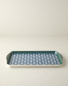Retro Style Melamin Tepsi 24x39 Cm Lacivert