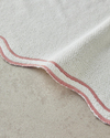 Retro Waves Pamuklu Nakışlı Yüz Havlusu 50x80 cm Ekru - Pembe