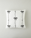 Ribbon Dolgulu Kırlent 45x45 cm Siyah - Beyaz