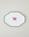 Ribbon Joy New Bone Kayık Tabak 25 cm Kırmızı - Yeşil