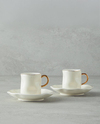Rolly New Bone China Kahve Fincan Takımı 4 Parça 2 Kişilik Beyaz