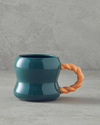 Rope New Bone China Kupa 400 ml Yeşil-Turuncu