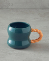 Rope New Bone China Kupa 400 ml Yeşil-Turuncu