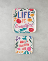 Rosy Life Melamin 2'li Tepsi 33-24 cm Renkli