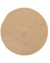 Round Dekoratif Jüt Kilim Naturel