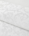 Royal Scroll Jakarlı Pamuk Saten King Size Nevresim Takımı 240x220 cm Beyaz