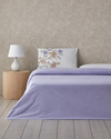 Rustic Blossom Pamuk Çift Kişilik Nevresim Takımı 200x220 cm Lila - Bej