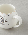 Sagittarius New Bone China Kupa 325 ml Siyah-Beyaz-Gold
