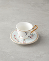 Sakura Dream New Bone China Kahve Fincan Takımı Açık Yeşil