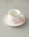 Sakura Style New Bone China 4 Parça 2 Kişilik Kahve Fincan Takımı Açık Pembe