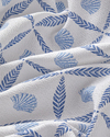 Sea Shell Baskılı Çift Kişilik Pike Takımı 200x220 cm Mavi