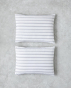Serene Stripes Pamuklu 2'li Yastık Kılıfı 50x70 cm Lacivert