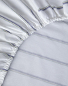 Serene Stripes Pamuklu Tek Kişilik Lastikli Çarşaf 100x200 cm Lacivert
