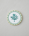 Serina Seramik Bardak Altlığı 10.8x0.8 cm Beyaz - Yeşil