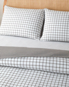Simple Checks Kolay Ütülenir Çift Kişilik Nevresim Takımı 200x220 cm Kahverengi