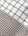 Simple Checks Kolay Ütülenir Çift Kişilik Nevresim Takımı 200x220 cm Kahverengi