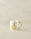 Snow Globe New Bone China Kaşıklı Kupa 360 ml Gold