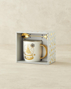 Snow Globe New Bone China Kaşıklı Kupa 360 ml Gold