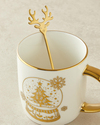 Snow Globe New Bone China Kaşıklı Kupa 360 ml Gold