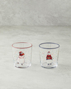 Snowflake Cam Bardak 420 ml Kırmızı - Yeşil
