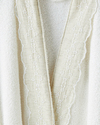 Soft Floral Pamuk Bornoz S-M Beyaz