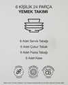 Soft Garden Porselen Yemek Takımı 24 Parça 6 Kişilik Gold