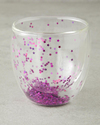 Sparkle Borosilkat Cam Double Wall Kupa Pembe
