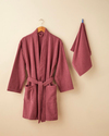 Square %100 Pamuk Bornoz L-XL Koyu Pembe
