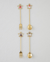 Starry Paslanmaz Çelik T.Çatal-Kaşık Set 4 Parça Gold