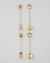 Starry Paslanmaz Çelik T.Çatal-Kaşık Set 4 Parça Gold
