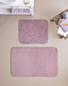 Strala Banyo Paspası Seti 60x80 cm + 40x60 cm Gül Kurusu